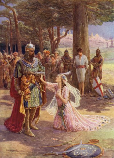 São Tiago de Espanha e a Princesa Celestina (cor litho) de Howard Davie