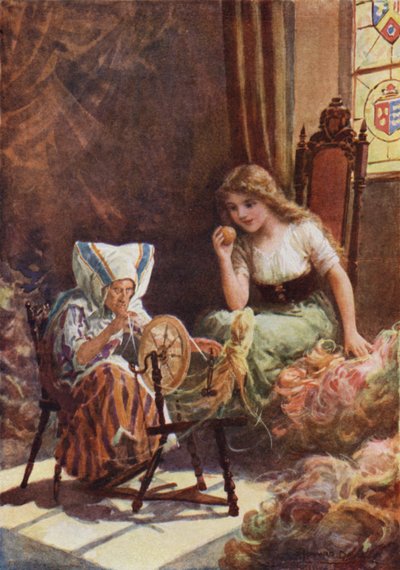 "Milhares de novelos da seda mais macia" de "Little Good-for-Nothing" (lito colorido) de Howard Davie