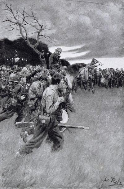 "Seu exército se separou e o seguiu, chorando e soluçando", ilustração do "General Lee como eu o conheci" por ARH Ranson, pub. na revista Harper&39;s, 1911 de Howard Pyle