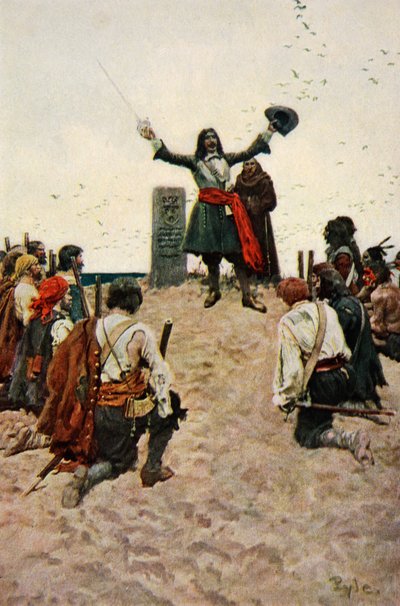 La Salle Batizando o país &39;Louisiana&39;, publicado na Harper&39;s Magazine, 1905 de Howard Pyle