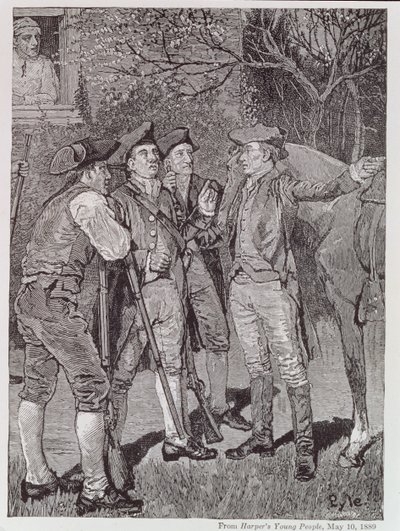 Paul Revere em Lexington, de jovens de Harper, 1889 de Howard Pyle