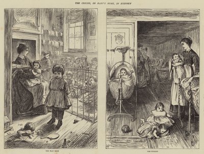 A creche, ou a casa do bebê, em Stepney de Howard Pyle