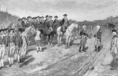 A rendição de Cornwallis em Yorktown, ilustração "da rendição de Cornwallis", bar. em Harper&39;s Weekly, 1881 de Howard Pyle