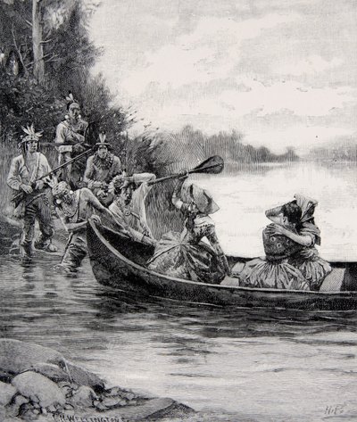 A captura de Elizabeth e Frances Galloway, publicada na revista Harper&39;s Magazine, em junho de 1887 de Howard Pyle