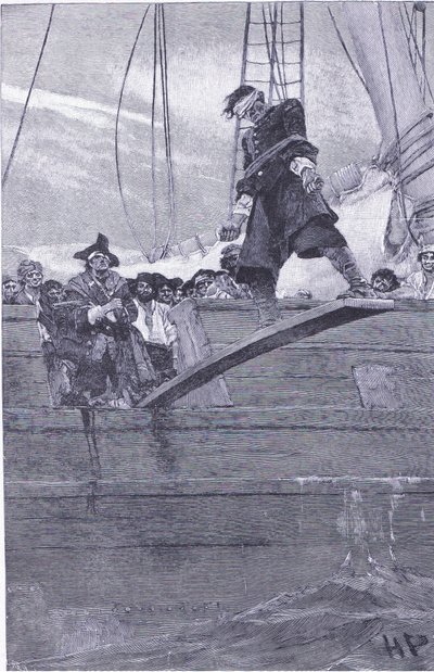 Andando a prancha, de Howard Pyles Livro de piratas publicado pela Harper & Bros, 1921 de Howard Pyle