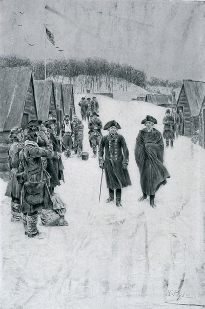 Washington e Steuben em Valley Forge, ilustração de "General Washington" por Woodrow Wilson, pub. na revista Harper&39;s, em julho de 1896 de Howard Pyle