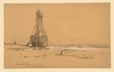 Desenho, À beira-mar em Mantoloking, 1884 de Howard Russell Butler