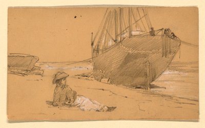 Desenho, À beira-mar, 1884 de Howard Russell Butler