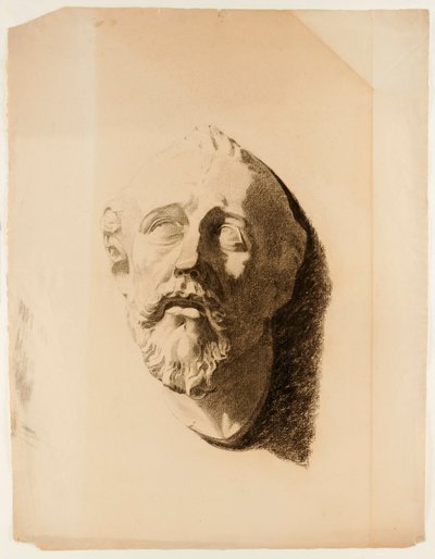Desenho de molde de cabeça de homem de Howard Russell Butler