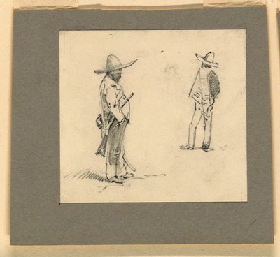 Dois mexicanos em pé de Howard Russell Butler