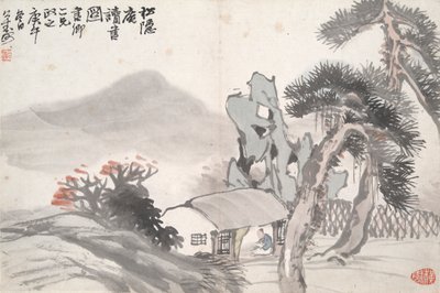 Lendo no Secluded Pine Studio (Song yin an) de Hu Gongshou