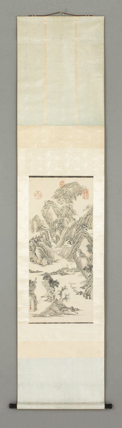 Paisagem (tinta e cor sobre papel) de Huai Guan