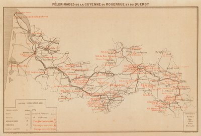 Pelerinages De La Guyenne Du Rouergue Et Du Quercy (litografia a cores) de Hubert Clerget
