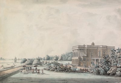 Casa do jardim de Lady Teignmouth nas margens do Hooghly, Calcutá, após 1797 de Hubert Cornish
