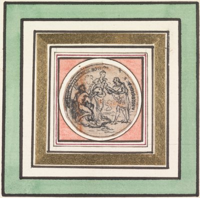 Design para uma Medalha: Frederick e Augusta, Príncipe e Princesa de Gales de Hubert Francois Gravelot