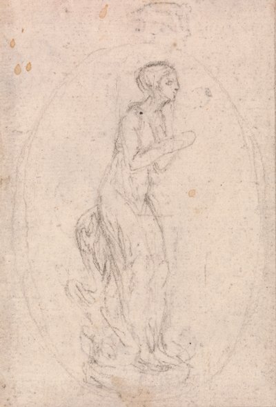 Desenho para um Medalhão: Figura de uma Mulher de Hubert Francois Gravelot