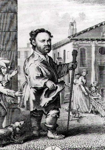 Owen Farrel (n.1716), o anão irlandês, gravado por James Hulett (d.1771), pub. em 1742 de Hubert Francois Gravelot