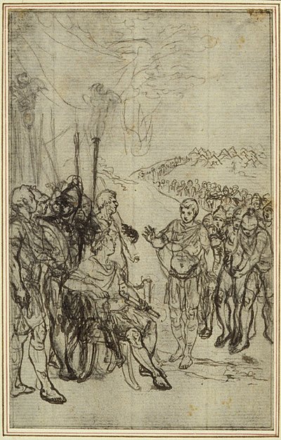 Estudo para "La Pharsale" de Lucain, Canto IV de Hubert Francois Gravelot