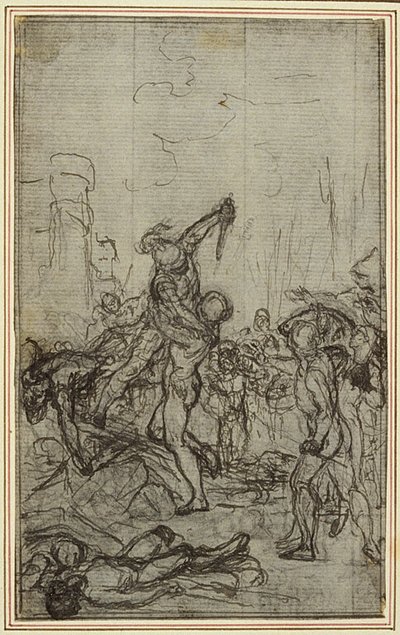 Estudo para "La Pharsale" de Lucain, Canto IV de Hubert Francois Gravelot