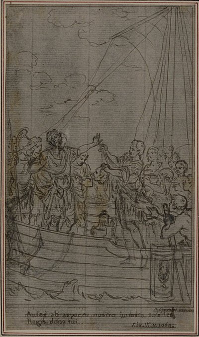 Estudo para "La Pharsale" de Lucain, Canto IX de Hubert Francois Gravelot