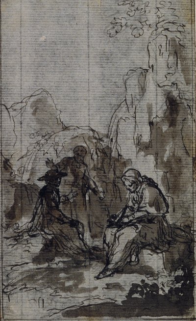 Estudo para vinheta em "Vie du Venerable don Juan de Palafox" de Abbé Dinouart, p. 391 de Hubert Francois Gravelot