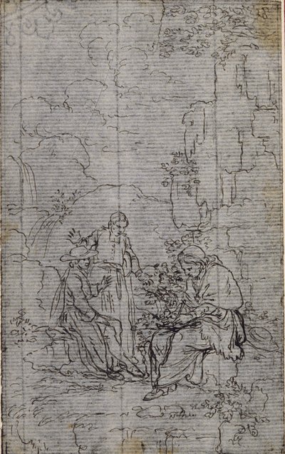 Estudo para vinheta em "Vie du Venerable don Juan de Palafox" de Abbé Dinouart, p. 391 de Hubert Francois Gravelot