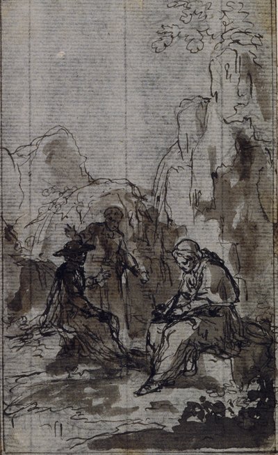 Estudo para vinheta em "Vie du Venerable don Juan de Palafox" de Abbé Dinouart, p. 391 de Hubert Francois Gravelot