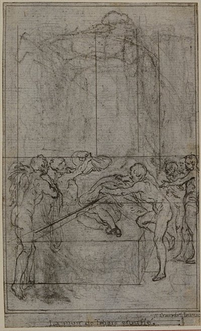 Estudo para uma ilustração em Tácito "Tiberius, or The Six First Books of the Annals", Livro VI, Vol. 3, 1º Estudo de Hubert Francois Gravelot