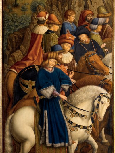 Detalhe dos Juízes Justos, painel inferior esquerdo do Altar de Gand de Hubert & Jan van (1390 1441) (after) Eyck
