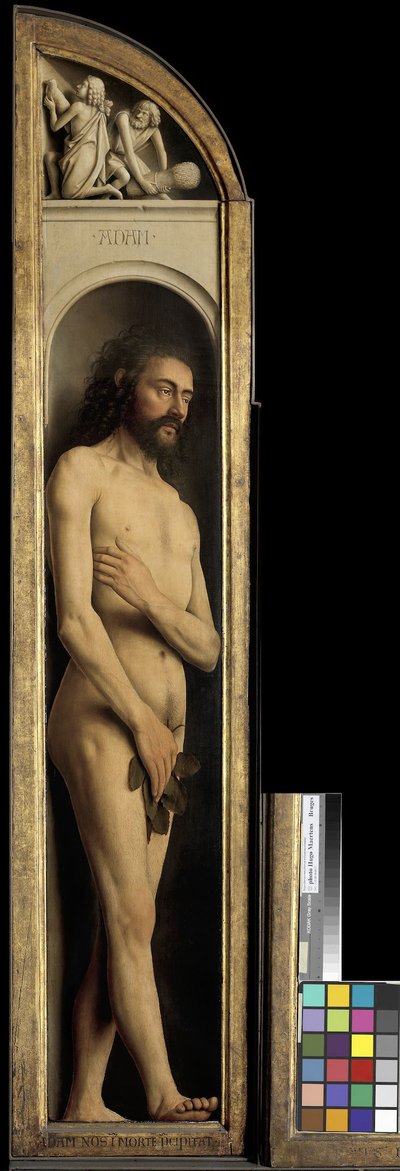 Adam, detalhe da ala esquerda do Altar de Gand de Hubert & Jan van (1390 1441) Eyck