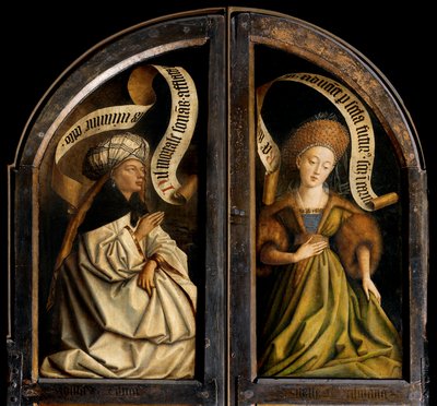 A Sibila Erythraean e a Sibila Cumaean, a partir do exterior da ala esquerda do Altar de Gand de Hubert & Jan van (1390 1441) Eyck