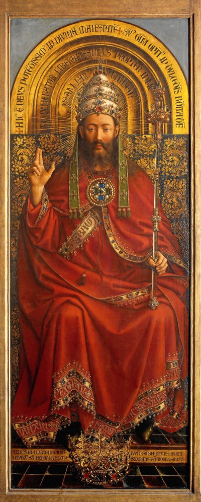 Deus o Pai, painel central do Altar de Gand de Hubert & Jan van (1390 1441) Eyck