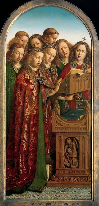 Anjos Cantores, da ala esquerda do Altar Peça de Gand de Hubert & Jan van (1390 1441) Eyck