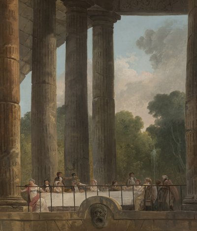 Um banquete nas ruínas de um templo, 1795 de Hubert Robert