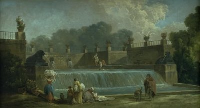 Uma fonte com lavadeiras de Hubert Robert