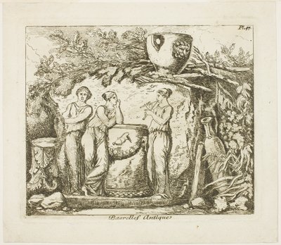 Baixo-relevo antigo de Hubert Robert