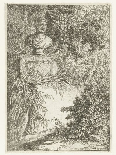 Busto Les Soirees de Rome (título da série) Rostos romanos (título da série) de Hubert Robert
