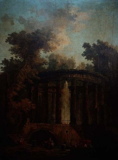 Capriccio de uma Fonte em Colonnade Circular de Hubert Robert