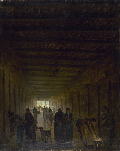 Corredor da Prisão de Saint-Lazare, c. 1793. de Hubert Robert