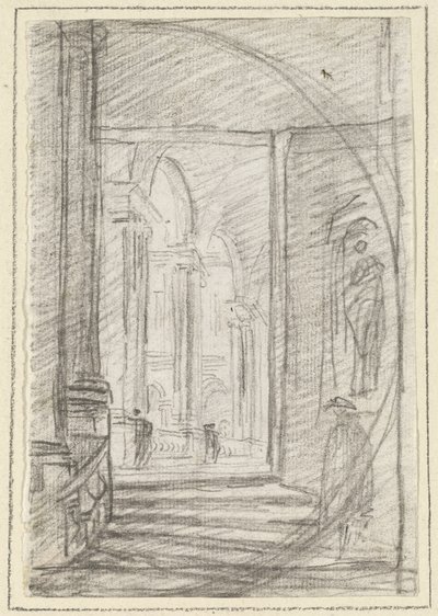 Interior de um palácio romano de Hubert Robert
