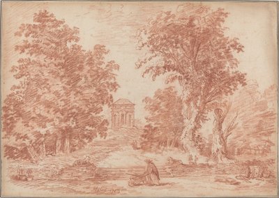 Parque italiano com um Tempietto de Hubert Robert