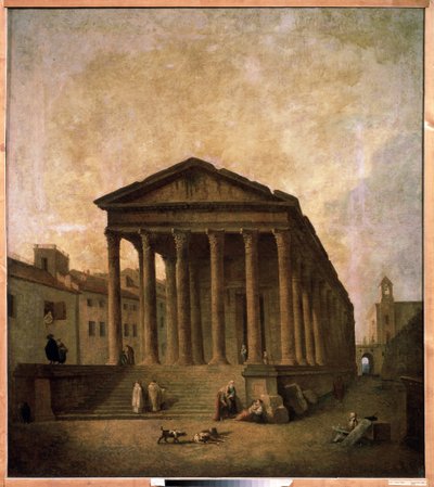 A Casa Quadrada, Nimes, c.1780 de Hubert Robert