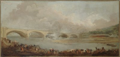 Le décintrement du pont de Neuilly, le 22 septembre 1772, entre 1772 e 1775 (óleo) de Hubert Robert