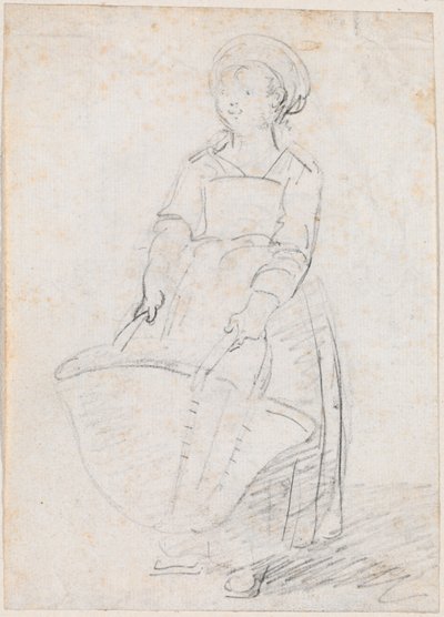 Menina com uma cesta grande de Hubert Robert