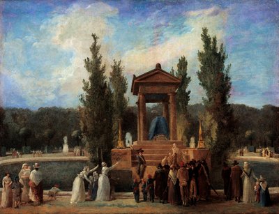 Monumento elevado nas Tuileries em honra de Jean Jacques Rousseau 10 de outubro de Hubert Robert