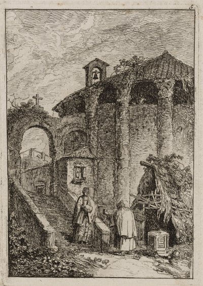 Prato Cinco das noites em Roma de Hubert Robert