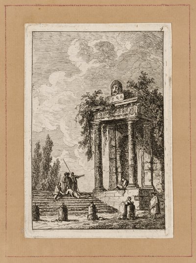 Placa Quatro de Noites em Roma de Hubert Robert