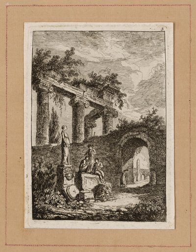 Placa Três de Noites em Roma de Hubert Robert