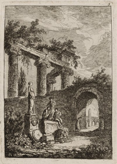Placa Três de Noites em Roma de Hubert Robert