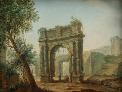 Paisagem de ruínas de Hubert Robert